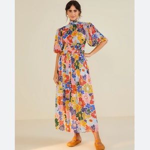 NWT FARM Rio - Sand Sunny Daisies Maxi Dress - Medium